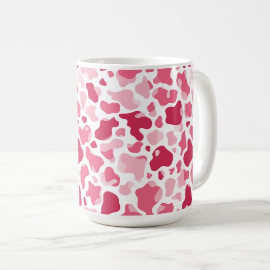 Rosa Kuhdruck-Tasse Kaffeetasse (VorderseiteRechts)