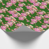Rosa Kühe Geschenkpapier (Ecke)