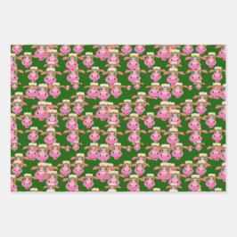 Rosa Kühe Geschenkpapier Set