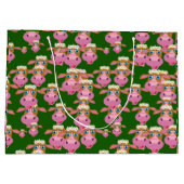 Rosa Kühe Große Geschenktüte (Rückseite)