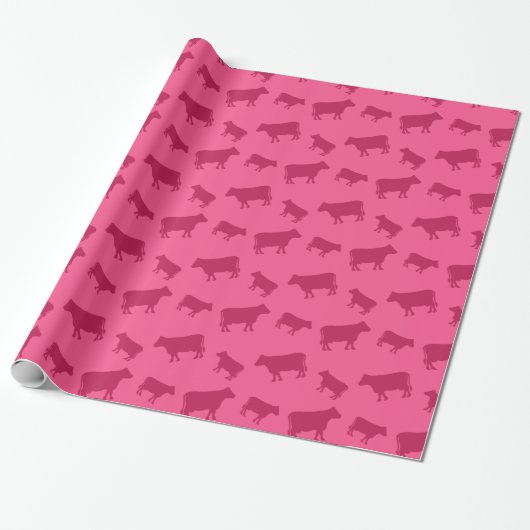 Rosa Kuhmuster Geschenkpapier (Ungerollt)