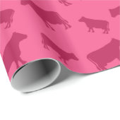 Rosa Kuhmuster Geschenkpapier (Rolleneckpunkt)
