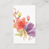 Rosa kühne Wildblumen Hochzeitsunterkunft Begleitkarte (Rückseite)