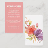 Rosa kühne Wildblumen Hochzeitsunterkunft Begleitkarte (Vorne/Hinten)