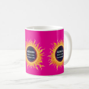 Rosa kühnes Wasserfarben-Totaler Sonnenfinsternis Kaffeetasse