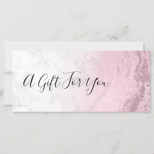 Rosa Küken Rose Gold Glitzer Marmor Makeup Künstle (Vorderseite)