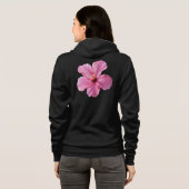 Rosa kundengebundene Schablone Hibiskus-Hawaiis Hoodie (Schwarz voll)