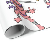 Rosa kundengerechtes Ninja Muster Geschenkpapier (Rolleneckpunkt)