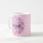 Rosa kundenspezifische Mandala-Tasse Kaffeetasse (Vorderseite Links)