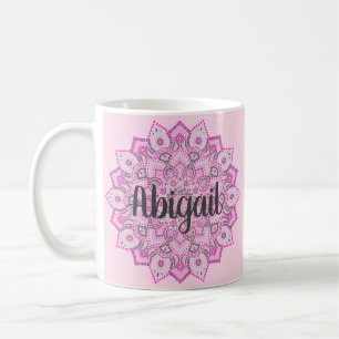 Rosa kundenspezifische Mandala-Tasse Kaffeetasse