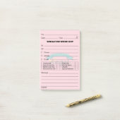 Rosa kundenspezifischer post-it klebezettel (Auf Schreibtisch)