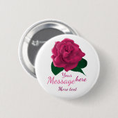 Rosa kundenspezifischer Textknopf der Blume Button (Vorne & Hinten)