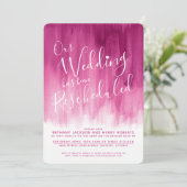 Rosa-Kunst Hochzeit neu geplant Einladung (Stehend Vorderseite)