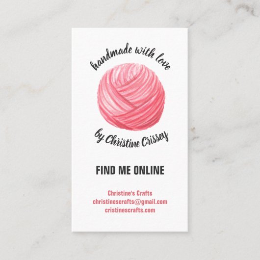 Rosa Kunsthandwerk| Handgearbeitete Garne Visitenkarte (Vorderseite)
