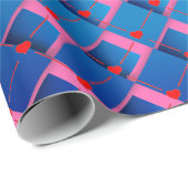 Rosa Künstlerische Herzen Geschenkpapier (Rolleneckpunkt)