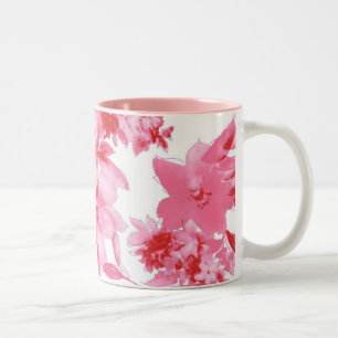 Rosa künstlerischer Blumengrössen Tasse