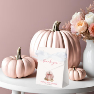 Rosa Kürbis auf dem Weg zum Herbst Mädchen Baby Sh Geschenkschachtel