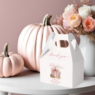Rosa Kürbis auf dem Weg zum Herbst Mädchen Baby Sh Geschenkschachtel