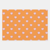 Rosa Kürbis auf Mocha Green und Orange Geschenkpapier Set (Vorderseite 2)