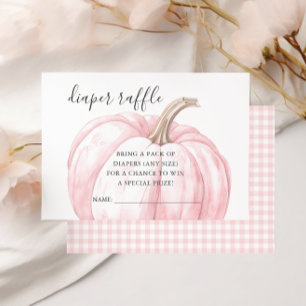 Rosa Kürbis Baby Mädchen Shower Windel-Raffle-Kart RSVP Karte