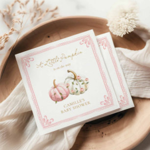 Rosa Kürbis-Baby-Shower-Papier-Servietten Serviette