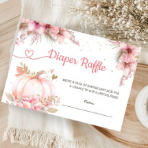 Rosa Kürbis-Baby-Shower-Windel-Raffle