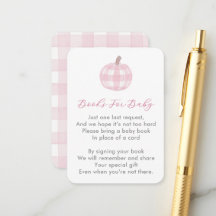 Rosa Kürbis bring ein Buch für Baby Mädchen Shower