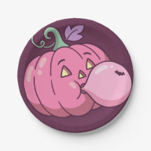 Rosa Kürbis Bubble Gum Süße Pastell-Halloween