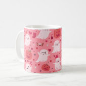 Rosa Kürbis Geisterhafte Überraschung Kaffeetasse (Vorderseite Links)