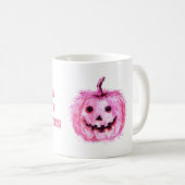 Rosa Kürbis Groovy Halloween Kaffeetasse (VorderseiteRechts)