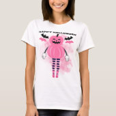 Rosa Kürbis Halloween-T - Shirt (Vorderseite)
