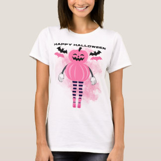 Rosa Kürbis Halloween-T - Shirt