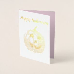 Rosa Kürbis-Kürbislaterne zu Halloween Folienkarte