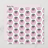 Rosa Kürbis mit schwarzem Bug Einladung (Vorne/Hinten)