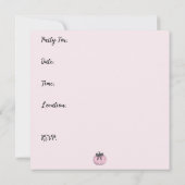 Rosa Kürbis mit schwarzem Bug Einladung (Rückseite)