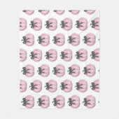 Rosa Kürbis mit schwarzem Bug Fleecedecke (Vorderseite)