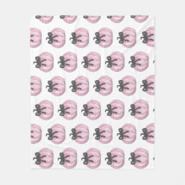 Rosa Kürbis mit schwarzem Bug Fleecedecke