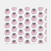 Rosa Kürbis mit schwarzem Bug Fleecedecke (Vorderseite (Horizontal))