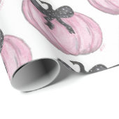 Rosa Kürbis mit schwarzem Bug Geschenkpapier (Rolleneckpunkt)