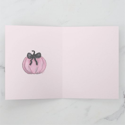 Rosa Kürbis mit schwarzem Bug Karte (Innenseite)