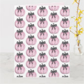 Rosa Kürbis mit schwarzem Bug Karte (Gelbe Blume)