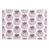 Rosa Kürbis mit schwarzem Bug Kissenbezug (Rückseite)