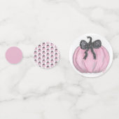 Rosa Kürbis mit schwarzem Bug Konfetti (Vorderseiten)