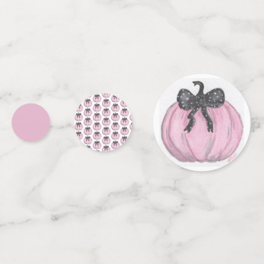 Rosa Kürbis mit schwarzem Bug Konfetti (Rückseiten)