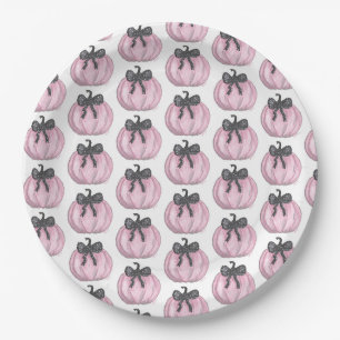 Rosa Kürbis mit schwarzem Bug Pappteller