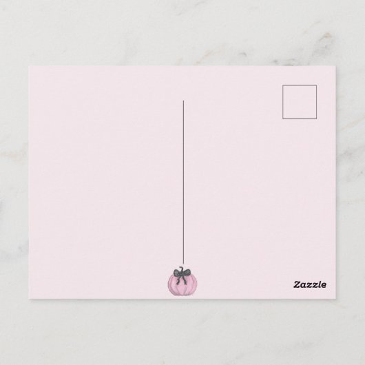 Rosa Kürbis mit schwarzem Bug Postkarte (Rückseite)