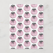 Rosa Kürbis mit schwarzem Bug Postkarte (Vorderseite)