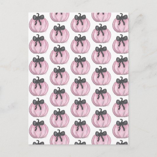 Rosa Kürbis mit schwarzem Bug Postkarte (Vorderseite)