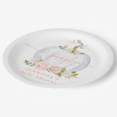 Rosa Kürbis Pappteller (Schrägansicht)