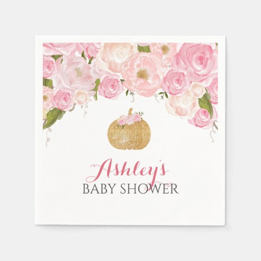 Rosa Kürbis Serviette (Vorderseite)